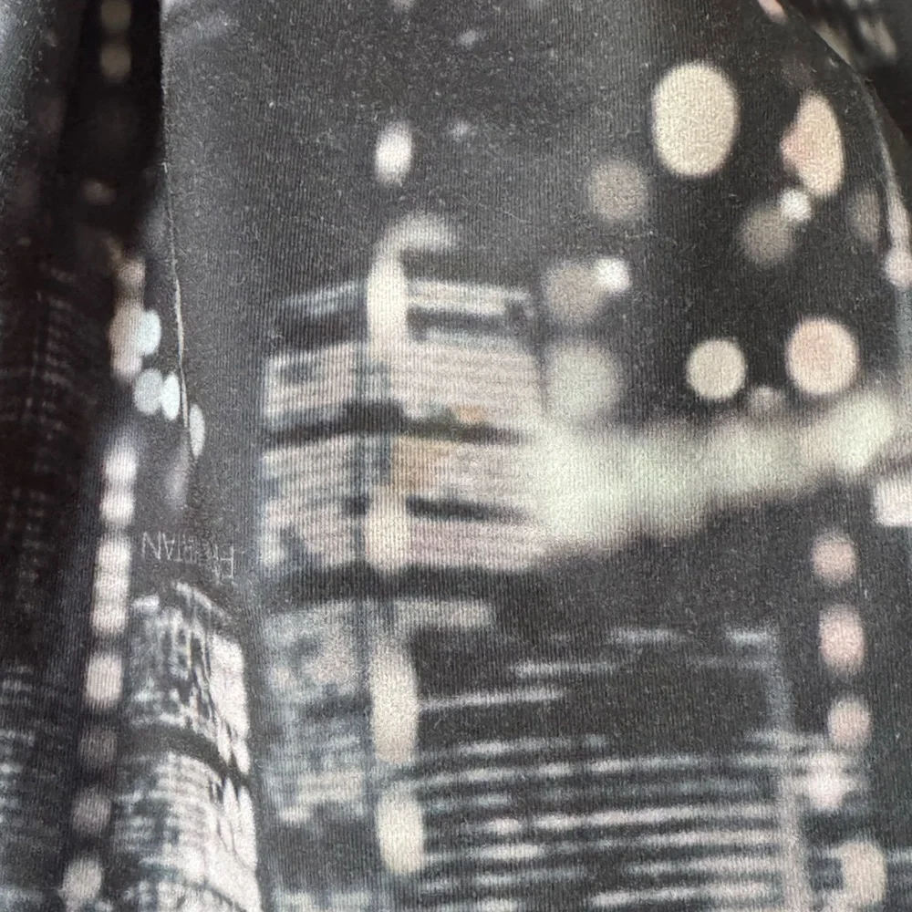 Pink Tartan City Scape Navy Blue Pleated A-Line Scuba Cocktail Skirt